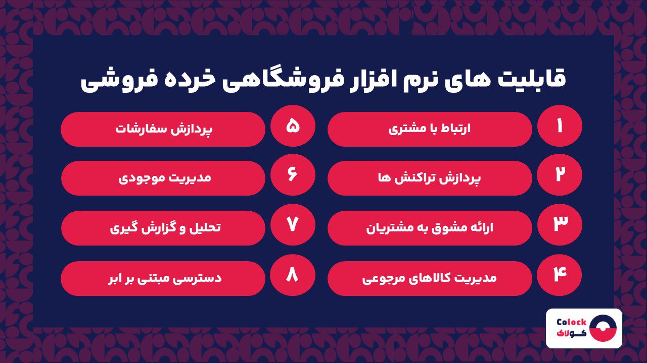 قابلیت های نرم افزار فروشگاهی خرده فروشی
